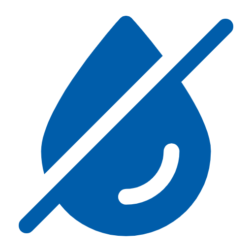 icône de goutte barrée