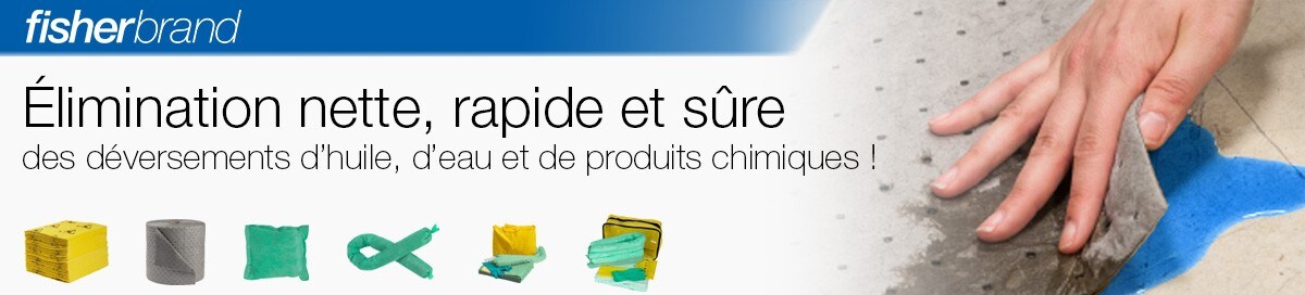 cleanSpill-Banner_desktopFR Kits de déversement Fisherbrand