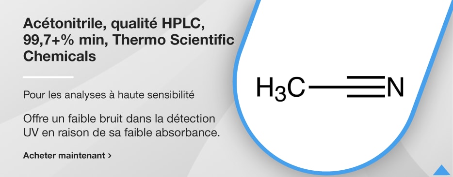 Acétonitrile, qualité HPLC, 99,7+% min, Thermo Scientific Chemicals