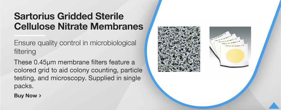 Sartorius Filtres à membrane en nitrate de cellulose stériles quadrillées Sartorius Filtres à membrane en nitrate de cellulose stériles quadrillées
