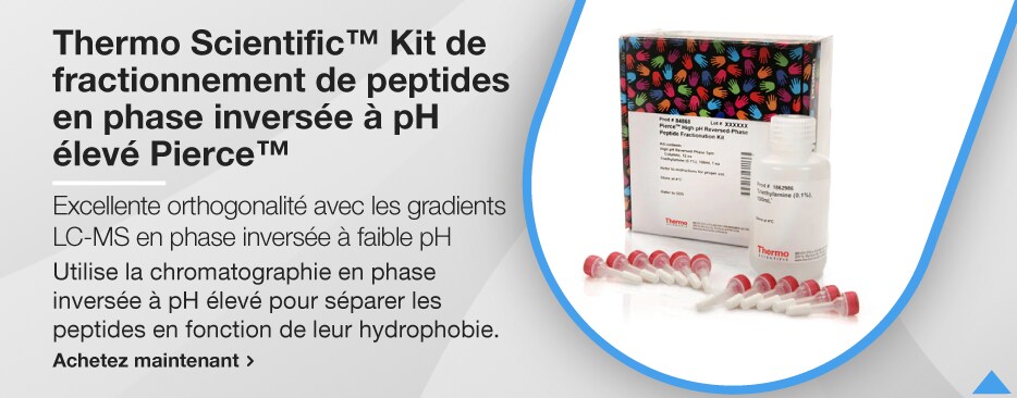 Thermo Scientific™ Kit de fractionnement de peptides en phase inversée à pH élevé Pierce™ Thermo Scientific™ Kit de fractionnement de peptides en phase inversée à pH élevé Pierce™