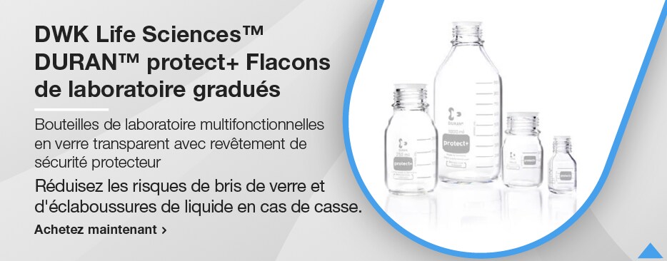 DWK Life Sciences™ DURAN™ protect+ Flacon de laboratoire gradué DWK Life Sciences™ DURAN™ protect+ Flacon de laboratoire gradué